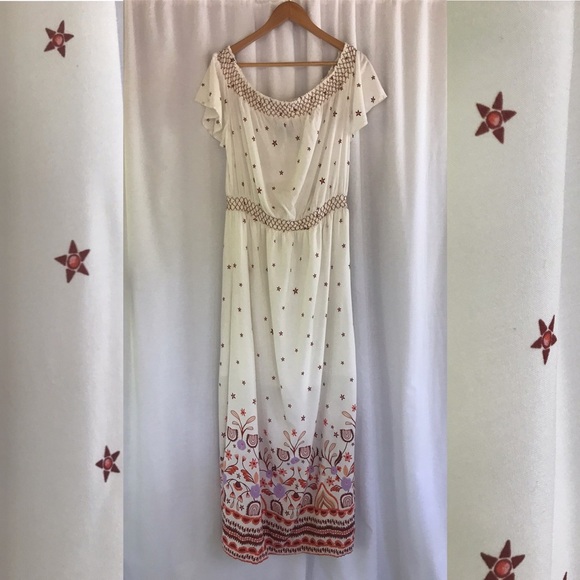 Gorgeous a.n.a. Peasant Boho Maxi Dress - Picture 1 of 8